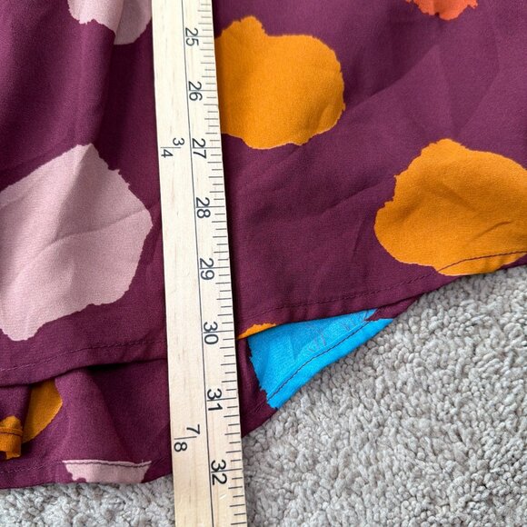 Modcloth Skirt Women 1X Maroon Polka Dot Swing Retro Rockabilly 1950s Pockets - Picture 5 of 9